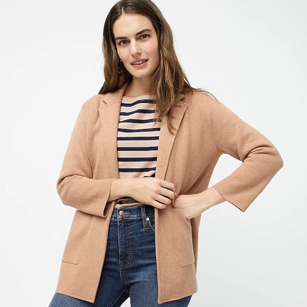 J.Crew Sophie open-front sweater-blazer